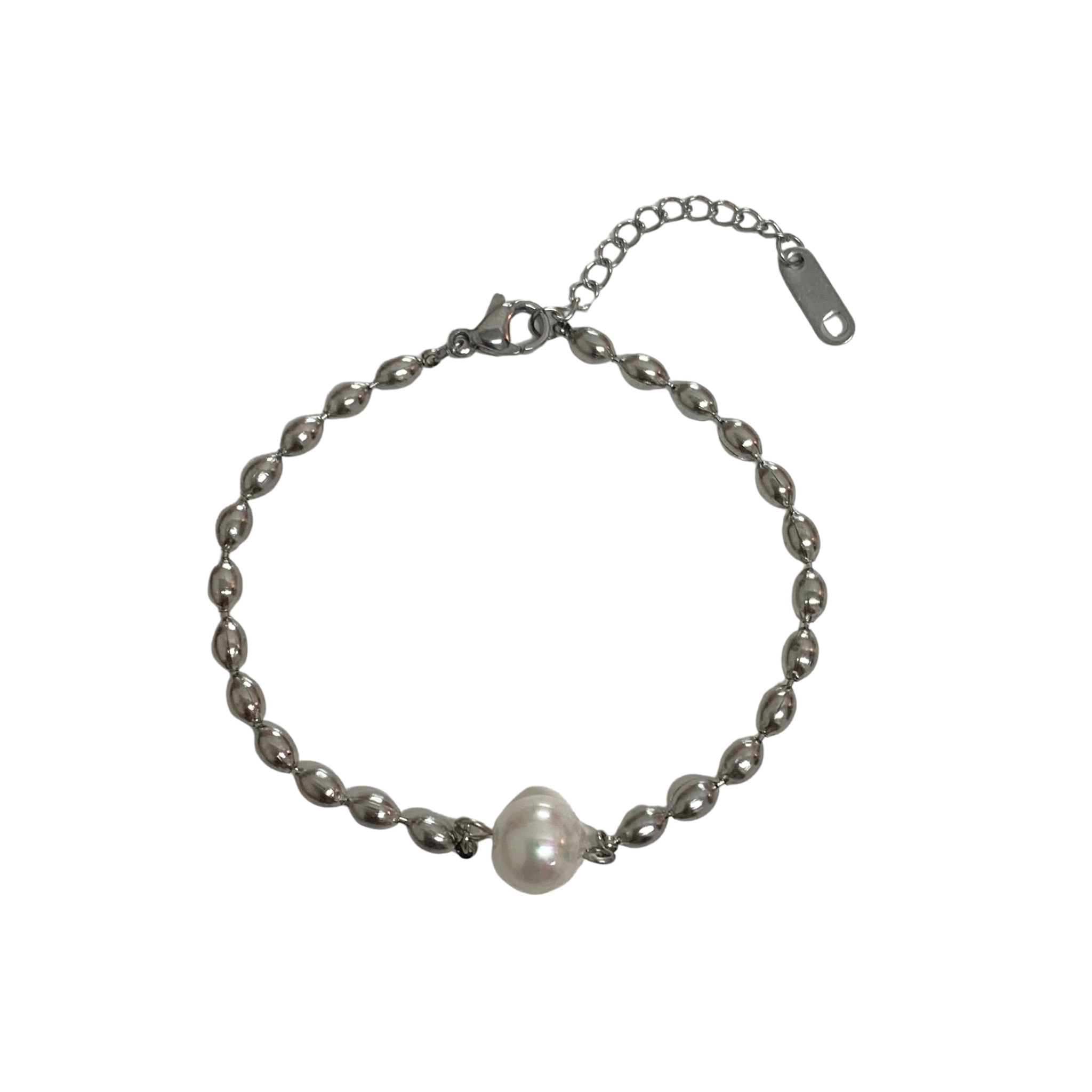 Pulsera - Perla Plateada