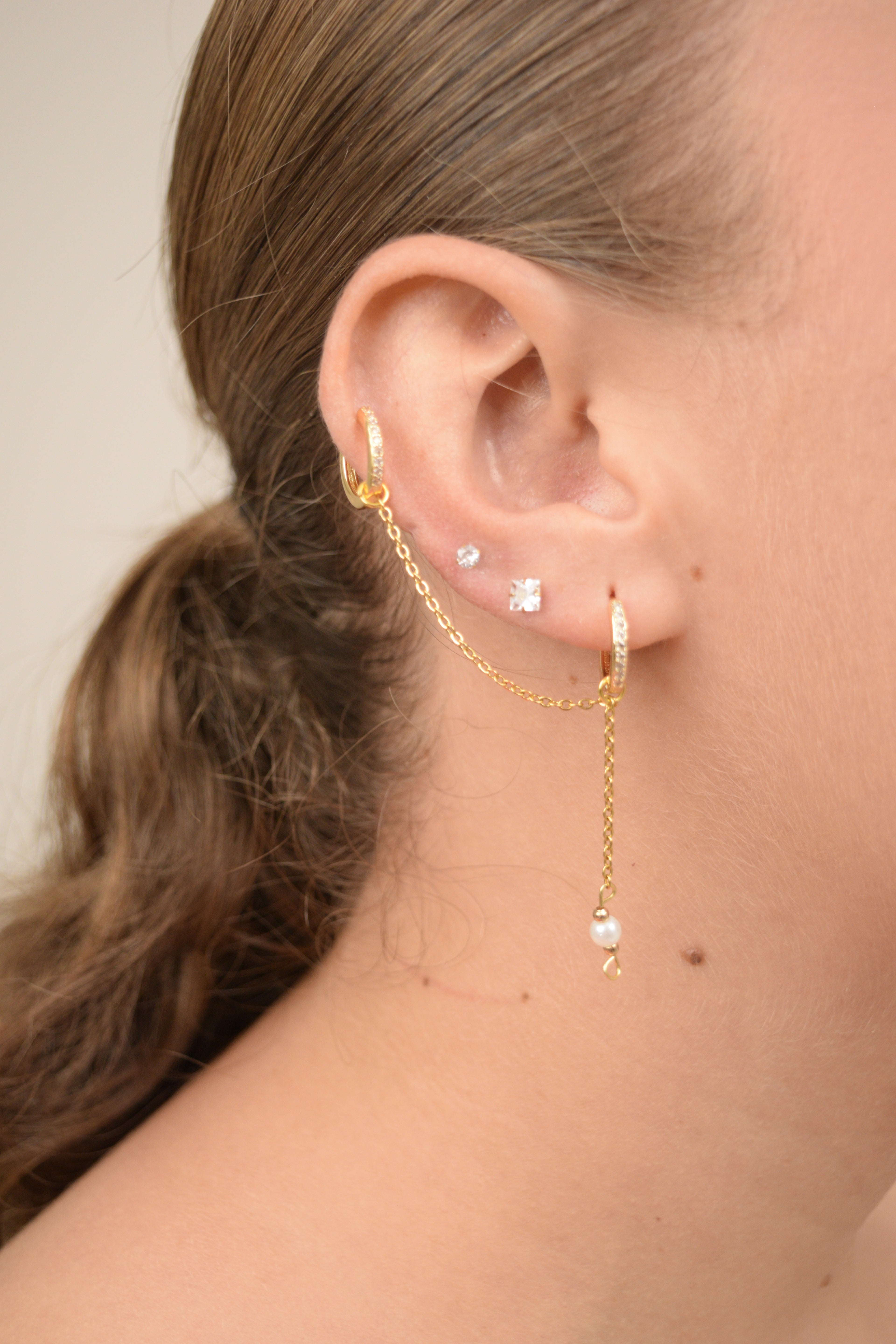 Piercing - Doble cadena perlado