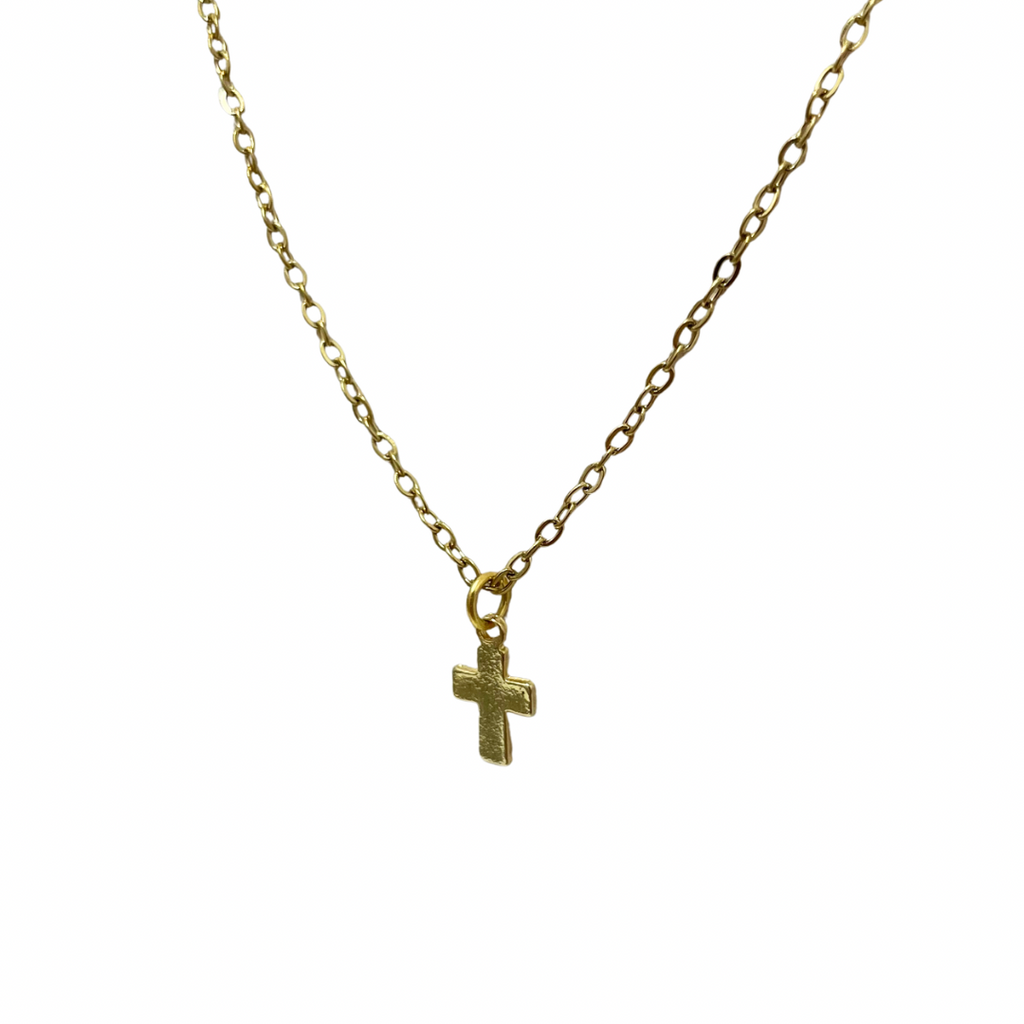 Collar - Cruz lisa dorada