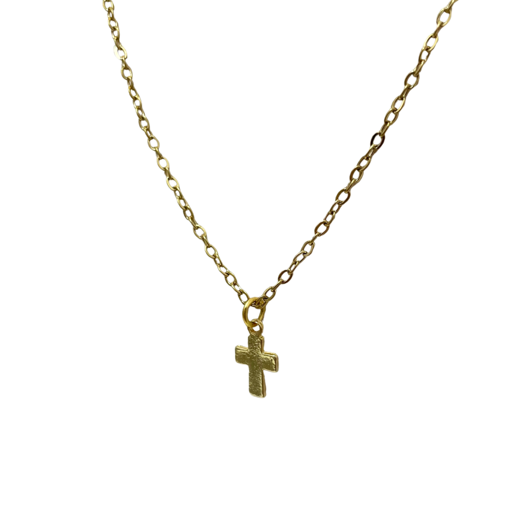 Collar - Cruz lisa dorada