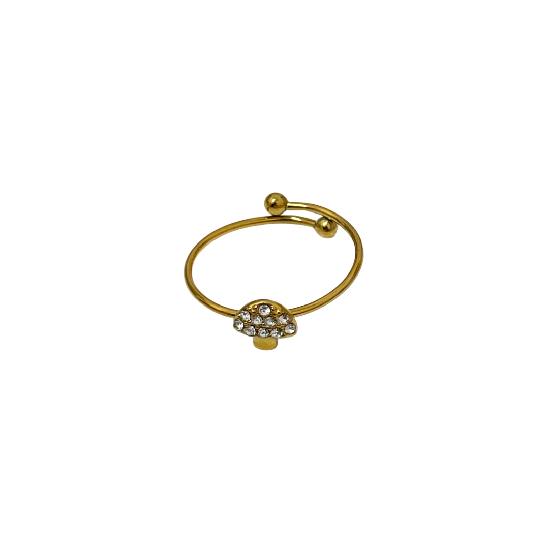Anillo - hongo y zirconia