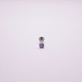 Labret - Cristal morado plateado mediano