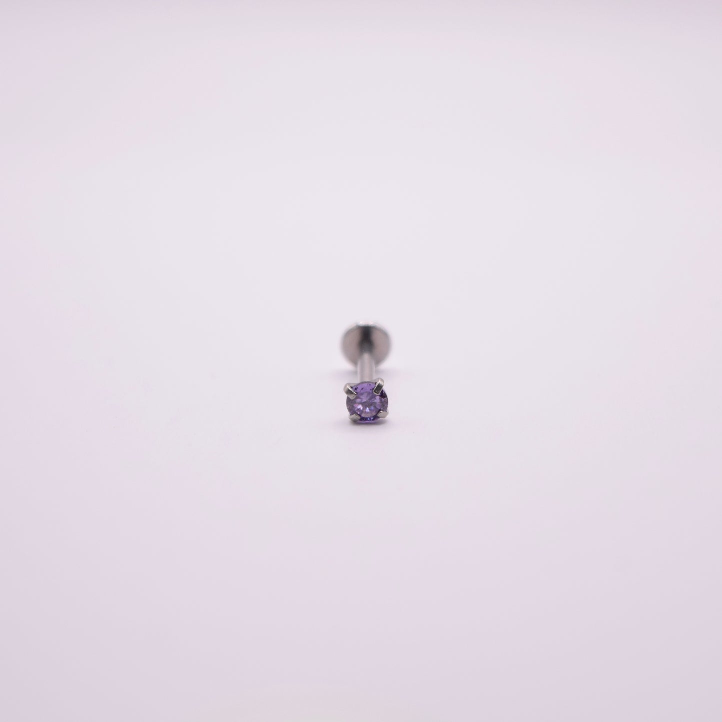 Labret - Cristal morado plateado mediano