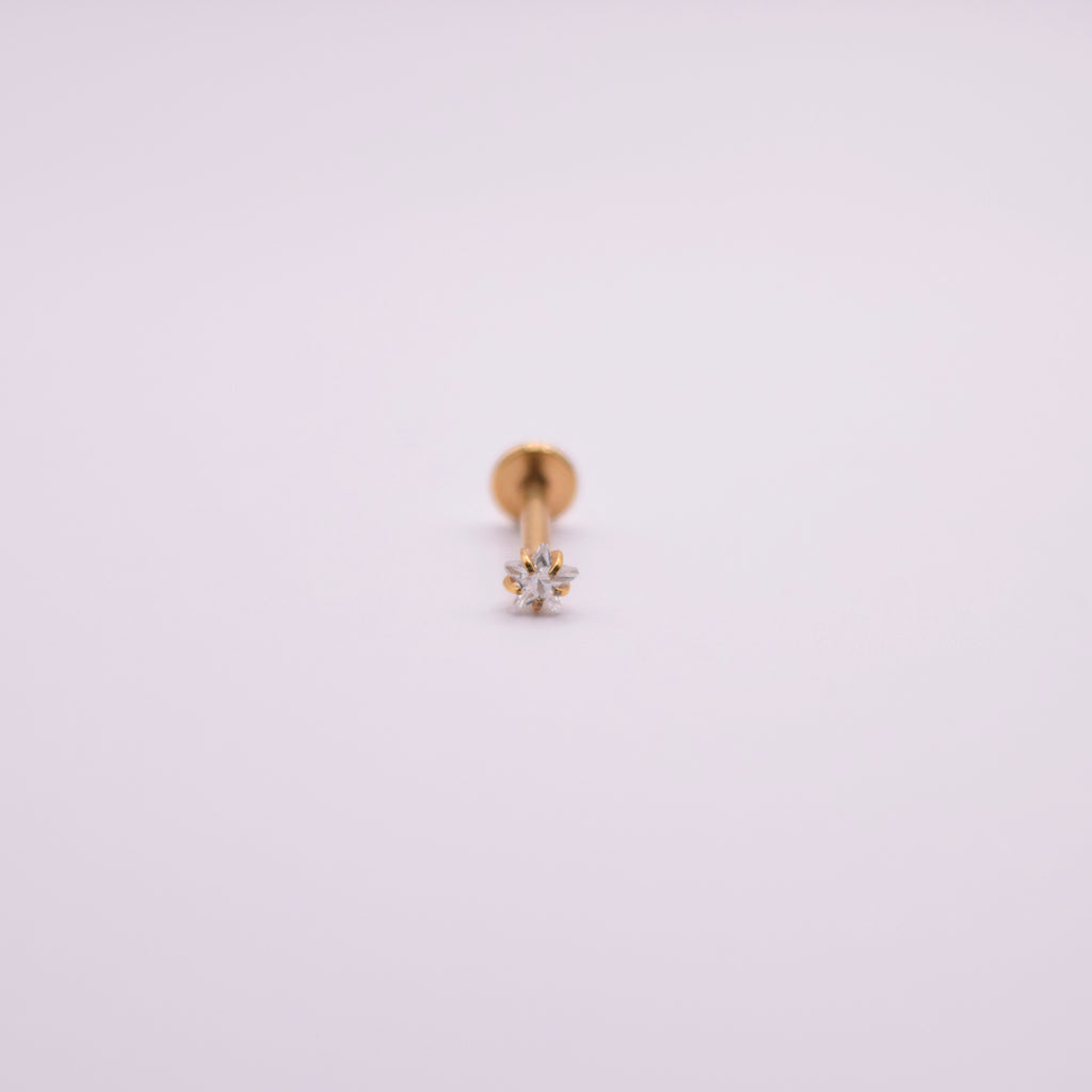 Labret -  Estrella Cristal Blanco mediano