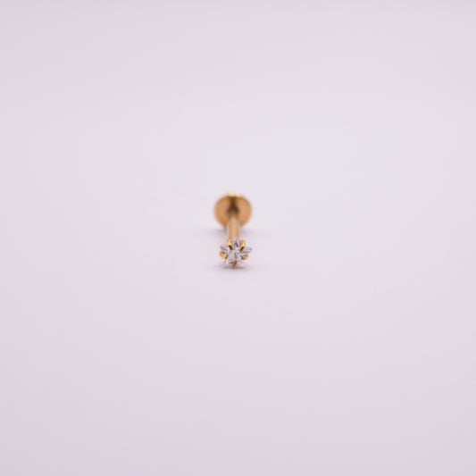 Labret -  Estrella Cristal Blanco mediano
