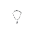 Labret titanio - zirconia colgante plateado