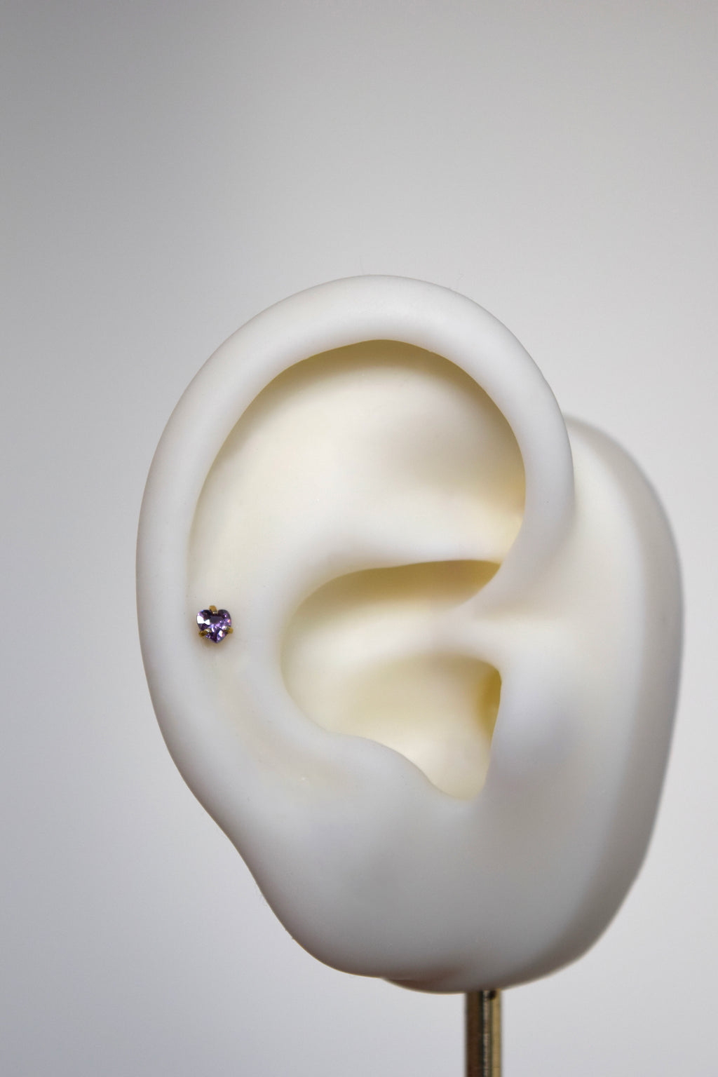 Labret - Corazón cristal morado mediano