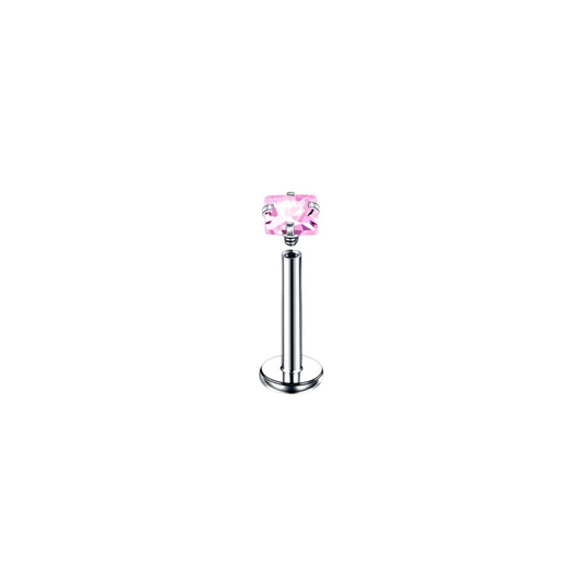 Piercing Labret - Zirconia Rombo Rosa
